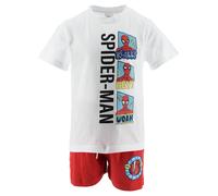 COMPLETO SPIDERMAN MARVEL 2 PEZZI T-SHIRT BIANCA E BERMUDA IN COTONE BAMBINO