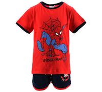 COMPLETO SPIDERMAN MARVEL 2 PEZZI T-SHIRT ROSSA E BERMUDA IN COTONE BAMBINO