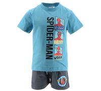 COMPLETO SPIDERMAN MARVEL 2 PEZZI T-SHIRT TURCHESE E BERMUDA IN COTONE BAMBINO