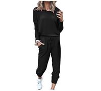 Completo Sportivo Donna Leggera Invernale Maglia Girocollo Manica Lunga E Pantaloni Casual Set Coordinato Sportivo Casual Comode Completo Due Pezzi Tuta Da Casa Oversize Elegante Tute Workout Outfit