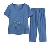 Completo Sportivo Donna Tute Da Ginnastica Da Donna Estiva Cotone Tuta Da Casa Offerta Maniche Corte Leggera Curvy Offerta Completa Pantalone E Top Due Pezzi Tuta Anziani Set 2 Pezzi Cotone Comodi