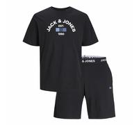 Completo Sportivo per Adulti Jack & Jones Jactheo Ss Nero 2 Pezzi