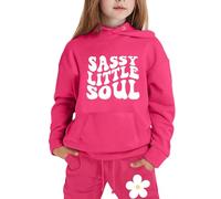 Completo T Shirt Pantalone Bambine Felpata Jogging Ginnastica Cordinata Felpa Full Print E Top+Pantalone Per Ragazze Bambina/Baby Body Set Bambini Inverno 2-14 Anni Bambina