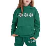 Completo T Shirt Pantalone Bambine Felpata Jogging Ginnastica Felpa A Maniche Lunghe Con Cappuccio Zip/Pullover Bambina/Baby Body Set Jogger Tuta Bambini Da Bambino Tute Sportive Bambina 3-15 Anni