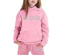 Completo T Shirt Pantalone Bambine Felpata Jogging Ginnastica Felpa A Maniche Lunghe Con Cappuccio Zip/Pullover Bambina/Baby Body Set Jogger Tuta Bambini Da Bambino Tute Sportive Bambina 3-15 Anni