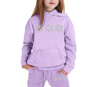 Completo T Shirt Pantalone Bambine Felpata Jogging Ginnastica Felpa A Maniche Lunghe Con Cappuccio Zip/Pullover Bambina/Baby Body Set Jogger Tuta Bambini Da Bambino Tute Sportive Bambina 3-15 Anni