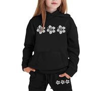 Completo T Shirt Pantalone Bambine Felpata Jogging Ginnastica Felpa A Maniche Lunghe Con Cappuccio Zip/Pullover Bambina/Baby Body Set Jogger Tuta Bambini Da Bambino Tute Sportive Bambina 3-15 Anni