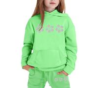 Completo T Shirt Pantalone Bambine Felpata Jogging Ginnastica Felpa A Maniche Lunghe Con Cappuccio Zip/Pullover Bambina/Baby Body Set Jogger Tuta Bambini Da Bambino Tute Sportive Bambina 3-15 Anni