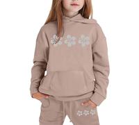Completo T Shirt Pantalone Bambine Felpata Jogging Ginnastica Felpa A Maniche Lunghe Con Cappuccio Zip/Pullover Bambina/Baby Body Set Jogger Tuta Bambini Da Bambino Tute Sportive Bambina 3-15 Anni