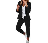 Completo Tailleur Donna Elegante Curvy Abiti 2 Pezzi Giacche a Maniche Lunghe con Bottoni e Pantaloni Blazer Casual Tuta da Abito Cerimonia Offerte Complete da Donna Abbigliamento Ufficio per Sera