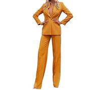 Completo Tailleur Donne Elegante Casual Tute 2 Pezzi Giacca a Maniche Lunghe Risvolto e Pantaloni Taglie Forti Abiti Lavoro Autunno Invernale Offerte Abito da Donna da Abito per Business e Matrimoni