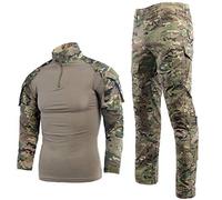 Completo tattico da uomo con camicia e pantaloni a maniche lunghe, antistrappo, uniforme militare in tessuto Multicam per la caccia e il softair CP L