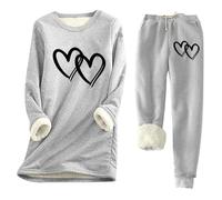 Completo Termico Donna Invernale con Top e Pantaloni in Pile Stampa Freddo Caldo Morbido Base Layer Casual Accogliente Ideale per Sport e Relax Invernale