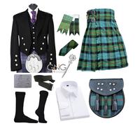 Completo Tradizionale Scozzese Da Uomo Prince Charlie 10 PCS Kilt