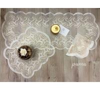 Completo Tris Centrini 3 Pezzi Renato Balestra Benedetta Elegante Ricamato