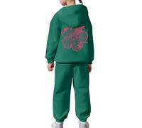 Completo Tuta Bambina e Bambino Sportivi Set di Tute da 2 Pezzi pantaloni jogging Ginnastica Donna Elegante Felpa con Cappuccio Morbido Cotone Non Felpato per le ragazze dei bambini