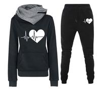 Completo Tuta Donna Curvy Elegante Felpa Con Cappuccio E Jogging Pantaloni Tute 2 Pezzi Leggera Casual Completo Passeggio Set Di Abbigliamento Invernale Autunnale Tuta Fitness Da Casa Palestra Outfit