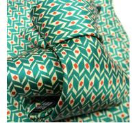 COMPLETO UOMO CRAVATTA SETA verde 8 green POCHETTE DA TASCHINO fant silk printed