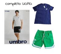 COMPLETO UOMO UMBRO MANICA CORTA COTONE ESTATE MEZZA MANICA PANTALONCINO