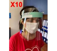 Completo Viso Protezione Visiera Ppe Maschera Anti-nebbia Antigraffio - 10 Pack