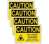 ComplianceSigns.com ATTENZIONE UV Light Hazard Evitare di guardare direttamente alla luce OSHA etichetta di sicurezza Decalcomania 5x3,5 pollici Vinile 4-Pack per pericoli di processo