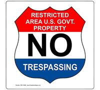 ComplianceSigns. com Restricted Area US Govt. Property No Trespassing Sign, 30,5 x 30,5 cm alluminio for no soliciting/Trespass, cartello di sicurezza realizzato in America per il posto di lavoro