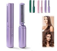 Complice vittorioso, pettine vittoriosa, pettine vittoriosa, vittoriosi pettini, pettine di parrucchiere vittoriosa, mini piastra per capelli ricaricabili, 2 in 1 di fila (Purple)