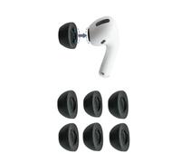 Comply - Cuscinetti in memory foam per auricolari Apple AirPods Pro Generation 1 e 2, massimo comfort, inamovibili, ricambi per auricolari, prodotti negli Stati Uniti, medi, nero, 3 paia