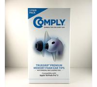 Comply TrueGrip | Almohadillas de espuma viscoelástica premium de repuesto para APPLE AirPods Pro (3 generación) | Comodidad duradera, excelente aislamiento acústico | Blanco, talla S, 3 pares