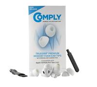 Comply TrueGrip Gommini auricolari memory foam per Apple AirPods Pro 1 e 2, comodità migliorata, vestibilità sicura, isolamento acustico superiore, strumento rimozione e pulizia, bianco, S, 3 paia