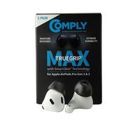 Comply TrueGrip Max Cuscinetti auricolari di ricambio in memory foam di alta qualità per Apple AirPods Pro 1 e 2, comodità, durata, vestibilità sicura, isolamento acustico superiore, nero, M (1 paio)
