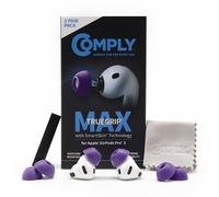 Comply TrueGrip MAX - Gommini di ricambio in memory foam per Apple AirPods Pro Gen 3, comfort di lunga durata, massima durata, vestibilità sicura, isolamento acustico superiore, viola (S/M/L) (3 paia)