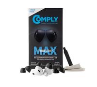 Comply TrueGrip MAX | Premium Memory Foam Replacement Earbud Tips for Apple AirPods Pro 1 & 2 | Long Lasting Comfort, Extreme Durability, Secure Fit, Superior Noise Isolation| Black (S/M/L) (3 Pairs)