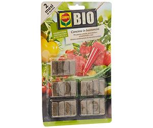 COMPO BIO Concime in Bastoncini per Piante Orticole, Aromatiche e Ornamentali in Vaso, Fertilizzante per Orto a Lungo Termine, 20 Pezzi