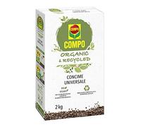 Compo Concime Granulare Universale ORGANIC & RECYCLED, Con azoto e potassio, Consentito in agricoltura biologica, Vegano, 2 kg