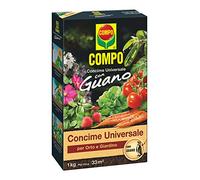 COMPO Concime Granulare Universale Per Orto e Giardino, Con Guano, 1kg | Aumenta la resistenza delle colture stimolando fioriture rigogliose e raccolti saporiti