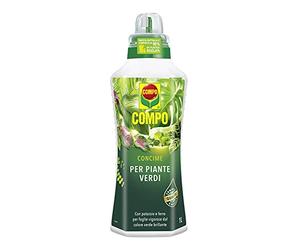 COMPO Concime Liquido Per Piante Verdi, Per piante da Appartmento, 1L | Concime minerale con potassio e ferro per foglie vigorose dal colore verde brillante