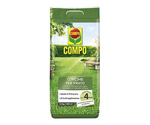 COMPO Concime Per Prato, Granulare, Ideale per il giardino, 10kg | Formula azotata a lenta cessione per un tappeto erboso folto, verde intenso e privo di muschio o infestanti