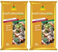 COMPO Naturasol Cactacee, Terriccio per Piante Grasse, Con Sabbia Silicea e Pomice, Sacco 10 L (Confezione da 2)