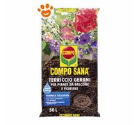 COMPO SANA Terriccio Gerani, Per Piante da Balcone e Fioriere, Sacco 80 L