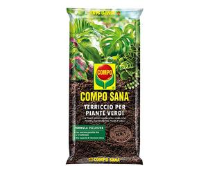 COMPO SANA Terriccio per Piante Verdi, Per Piante Verdi Ornamentali, Con Aggiunta di Argilla, Sacco 10 L