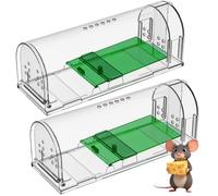 COMPOLICY 2 trappole per topi, trappole per topi umani per interni ed esterni, riutilizzabili per roditori e topi, nessun contatto con topi per animali domestici