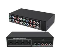 Component AV Video Switch Box 4 in 1 out, BolAAzuL 4 porte 5 RCA YPbPr Cavo RGB Componente AV Switcher Selettore Convertitore 4 vie Plug & Play per giochi retrò PS2 Wii Xbox, lettore DVD TV