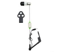 Componente di allarme per la pesca, con indicatore illuminato a LED, per pesca alla carpa, variante gialla, anima in filo di acciaio inossidabile, design leggero (bianco)