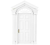 Componente per mobili per casa delle bambole in legno PolyGen con porta in miniatura per casa delle bambole, questa porta per casa delle bambole in scala 1:12 è destinata alla