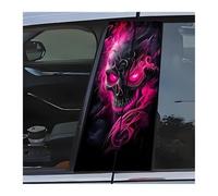 Componenti Adesivo Resistente Ai Graffi Con Design A Teschio In Fiamme. Questo Adesivo Con Teschio Rosa Dagli Occhi Lucidi