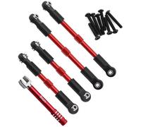 Componenti Auto RC Compatibile Con ARRMA Per GORGON MEGA 550 2WD Per VORTEKS 1/10 RC Parti Di Automobili In Lega Alluminio Pieno Auto Tirante Collegamento Composito Set 4 Pezzi(Red)