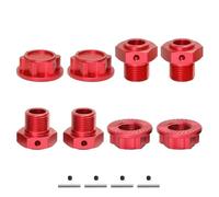 Componenti Auto RC Compatibile Con Arrma Per Kraton Per Outcast 4S V2 1/10 Per Mojave 1/8 RC Auto Parti Di Aggiornamento In Metallo 17mm Ruota Esagonale Hub Adattatore 4 Pz(Red)