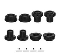 Componenti Auto RC Compatibile Con Arrma Per Kraton Per Outcast Per BLX Per Mojave 4S 1/10 1/8 RC Parti Di Automobili 4 Pezzi Adattatore Mozzo Esagonale Ruota In Metallo 17mm(Black)