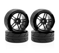 Componenti Auto RC Compatibile Con FW06 Per Tamiya Per TT01 Per TT02 XV01 Mozzo Ruota Ti 1/10 RC Auto Parti Di Aggiornamento 4 Pezzi In Alluminio Per Rally Per Pneumatici Da Deriva Per Corsa(Black)